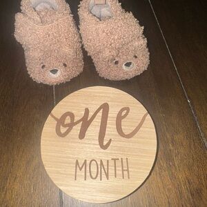 Newborn Slippers w/ Milestone Signs